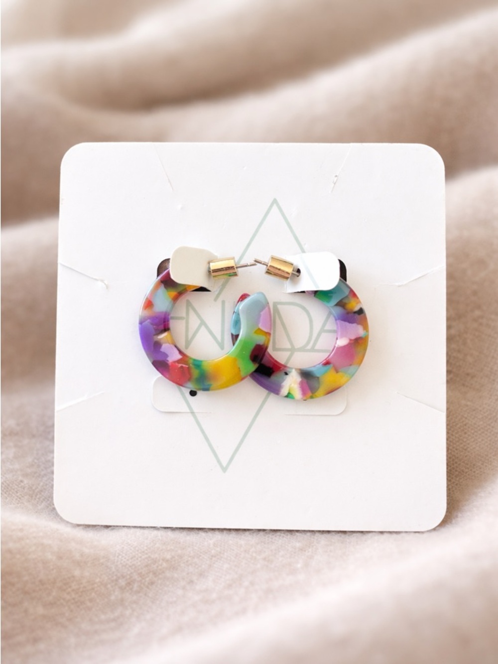 🌈 Colorful Resin Hoop Earrings from Spain 🇪🇸 - Multicolor